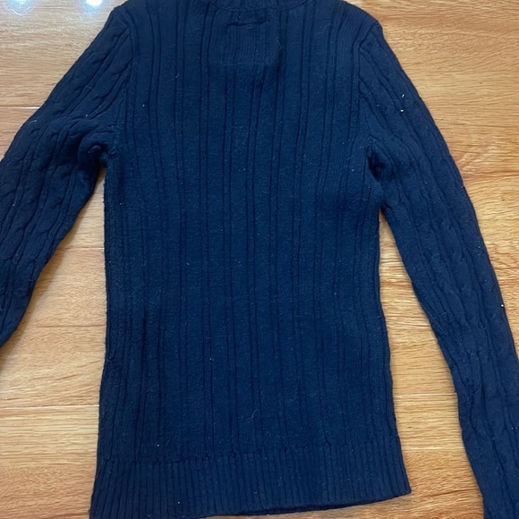 Women's Hollister HCO Navy Blue Ribbed Basic Crewneck Long Sleeve Sweater - Picture 7 of 8